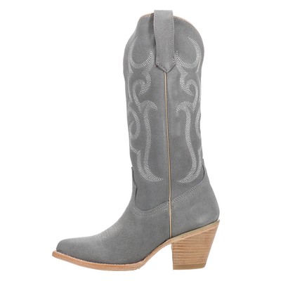 Pre-owned Ferrini Quinn Embroidered Snip Toe Cowboy Womens Grey Casual Boots 8486149 In Gray