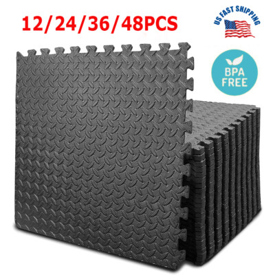 6/12/18/24/36 Pieces Puzzle Exercise Floor Mat 24''x24'' Interlocking Gym Mats