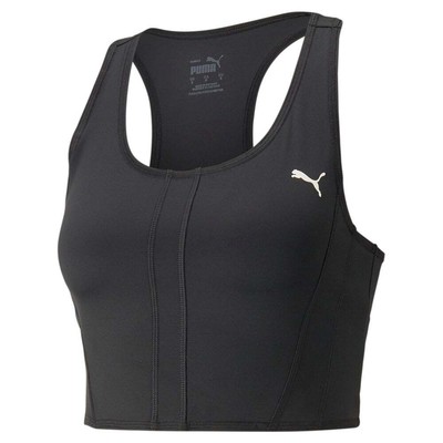 Спортивный укороченный топ Puma Oa X Running с круглым вырезом, женские черные повседневные топы 52355501