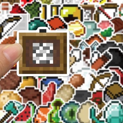 70Pcs Pixels Game Cartoon Stickers Mobile Phone Case Luggage Skateboard DIY