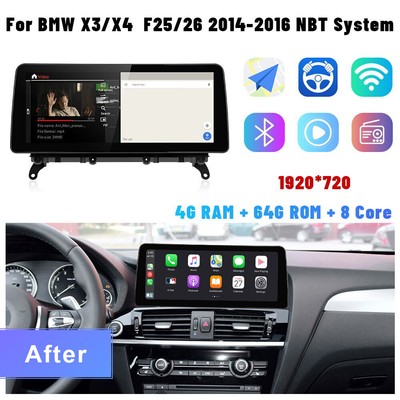 For BMW X3 X4 F25 F26 2014-2016 NBT 12.3'' Car Android GPS Stereo Radio Carplay