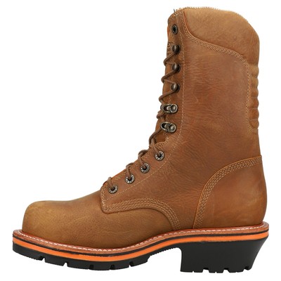 Pre-owned Chippewa Thunderstruck Logger Nano 10 Inch Waterproof Composite Toe Work Mens S In Brown