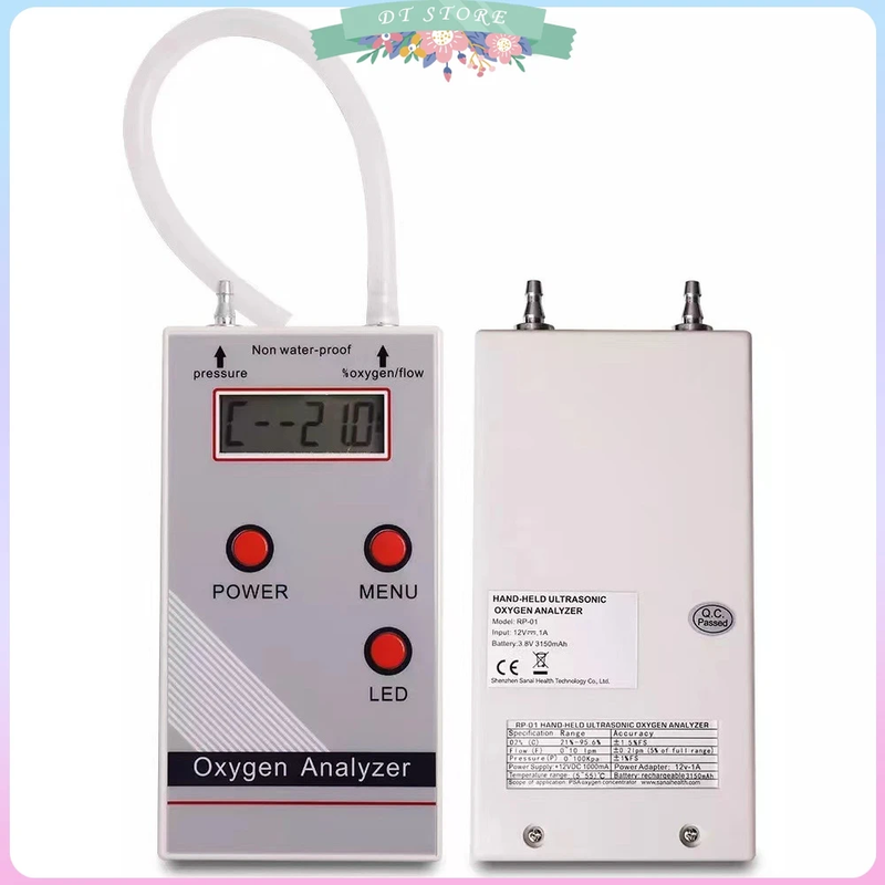 Oxygen Analyzer Professional Portable O2 Oxygen Concentration Meter Detector Flo