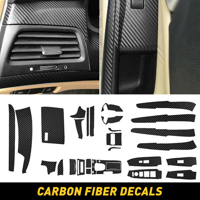 Carbon Fiber Style Decor Interior Kit Cover Trim 29PC For