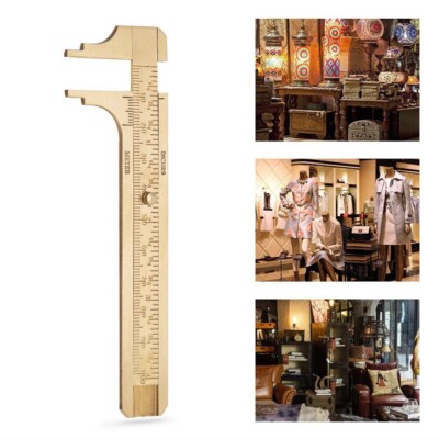 sale 100mm Handheld Sliding Gauge Brass Vernier Caliper Mini Brass Pocket Ruler#