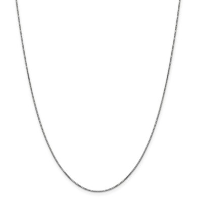 Pre-owned Superdealsforeverything Real 14kt White Gold .90mm Box Chain; 24 Inch; Lobster Clasp