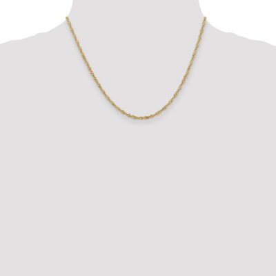 Pre-owned Superdealsforeverything Real 14kt Yellow Gold 1.9mm Singapore Chain; 18 Inch; Lobster Clasp