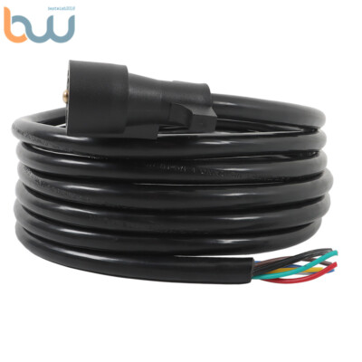 For RV 6/7/8/12/16FT 7 Way Trailer Cable Cord 7 Pin Wire Harness Plug Connector