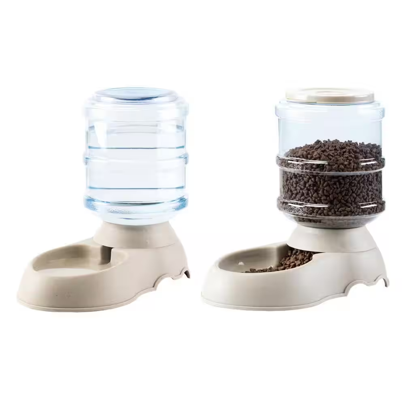 Automatic Pet Feeder Waterer Gravity Self Dispensing Cats Dogs 1 Gallon