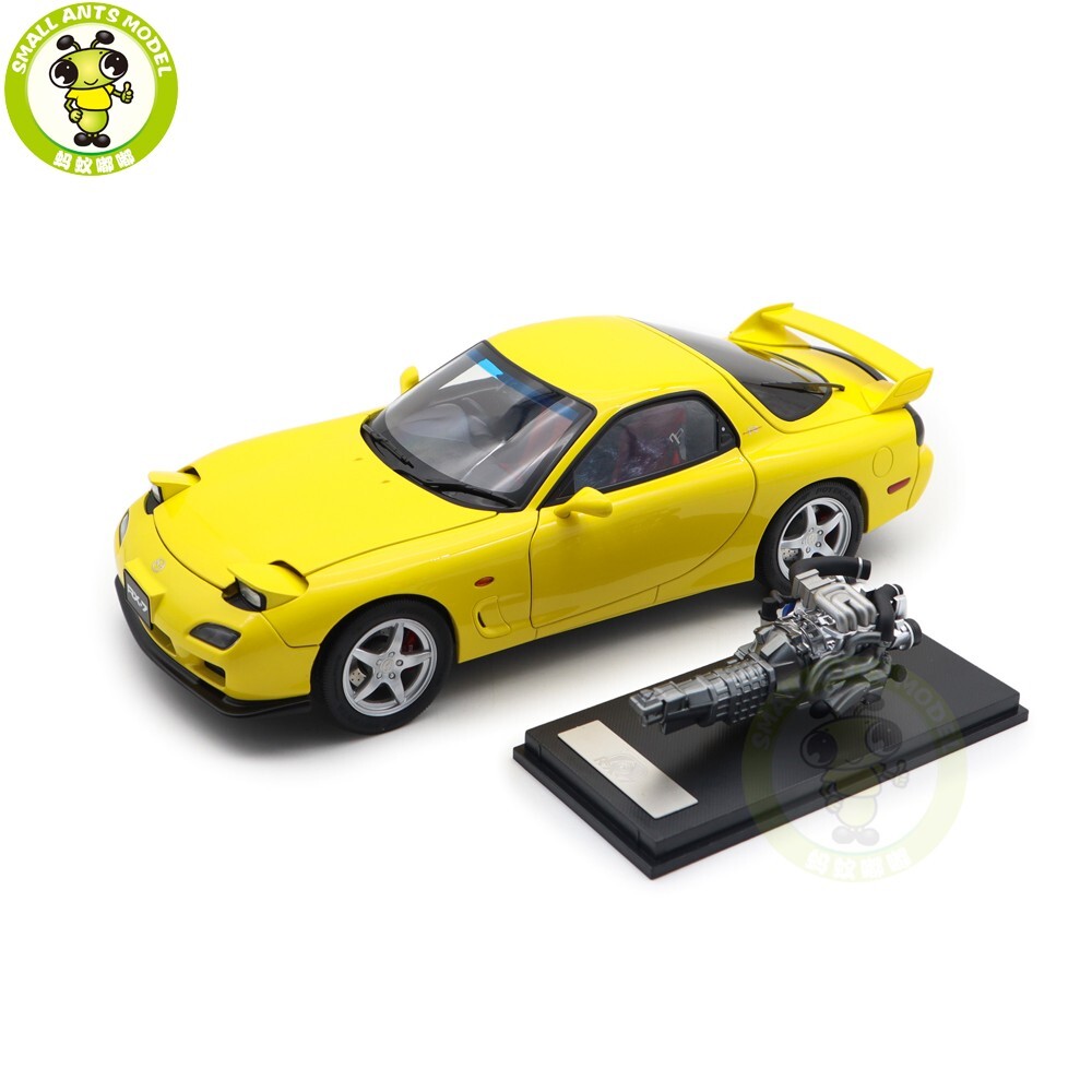 RX-7 イエロー ブラック 1/18 ミニカー 1/18 Mazda RX-7 RX 7 Spirit R Yellow Polar Master Diecast