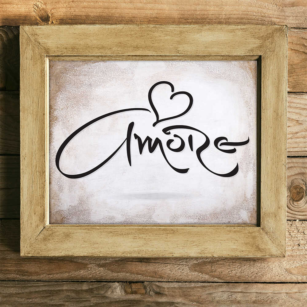 Amore Wall Decor - 11x14 Unframed Art Print - Makes a Great Wedding Gift 