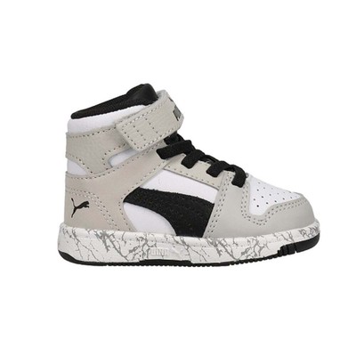 

Puma Rebound Mid Layup Marble Lace Up Infant Boys Размер 4 M Кроссовки Повседневная обувь, Белый, Puma Rebound Mid Layup Marble Lace Up Infant