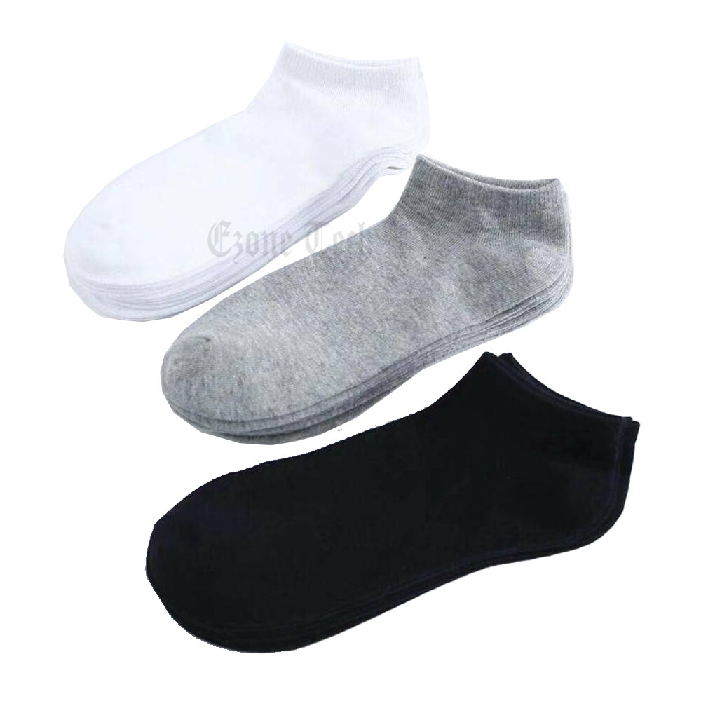 Lot 3-12 Pairs Mens Womens Ankle Socks Cotton Crew Socks Low Cut Casual Size