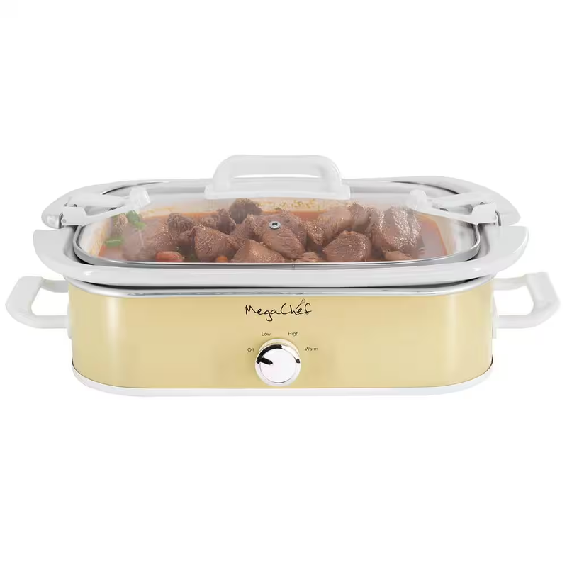 3.5 Qt. Casserole Slow Cooker with 3-Temperature Settings in Cream