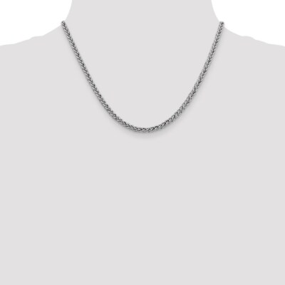 Pre-owned Skyjewelers Real 14k White Gold 4.3mm Semi-solid 3-wire Wheat Chain; 18 Inch; Lobster Clasp
