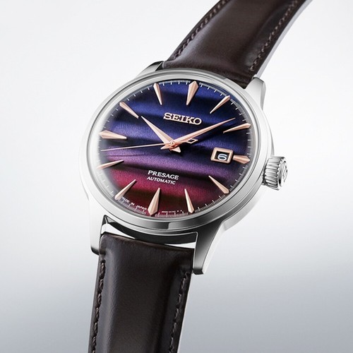 Pre-owned Seiko Srpk75j1  Presagepurple Sunset Cocktail Time Limited Edition Men Watch