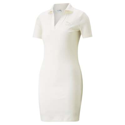 

Женское черное повседневное платье Puma Classics в рубчик с V-образным воротником и короткими рукавами 53805699, Черный