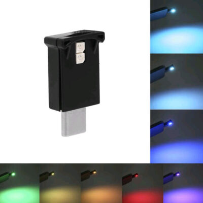 Mini Type-C RGB LED Car Light Interior Mood-Neon Night Atmosphere-Ambient Lamp