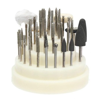 40 PCS low Speed Micro Polishing Drill Bits Include Tungsten Carbide Burr, Si...