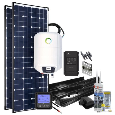 300W Solaranlage Wohnmobil Komplettset MPPT inkl. 10l Caravan Boiler