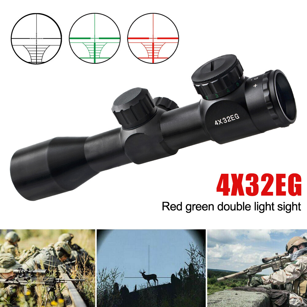 US STOCK compact 4X32 Compact Scope 223/ 308/ Crossbow Scope /w Rings With Clip