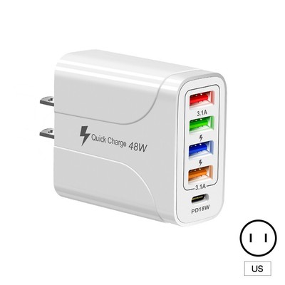 4 Multi-Port Fast Quick Charge QC3.0 USB Hub Mains Wall Charger 3.1A Adapter 48W