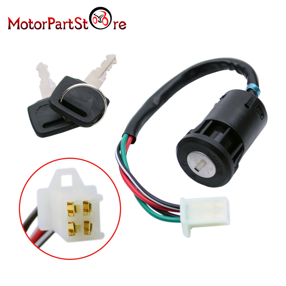 2x ATV Key Ignition Switch 4 Wire For 50 70 90 110 125 150 200 250CC