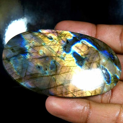 164.40Cts 100% Natural AA+ Multi Power Labradorite Oval Cab Gemstones 41X67X06mm