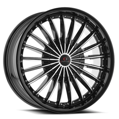 22x9.5 Cavallo CLV-32 Gloss Black & Machined Wheels 6x135/6x5.5 (25mm) Set of 4