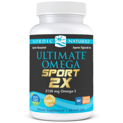 Nordic Naturals Ultimate Omega Sport 2X - Concentrated Omega-3s for Sport, 60 Ct