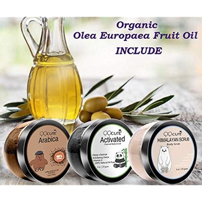 Himalayan Body Scrubs Charcoal Coffee 3 In 1 Set 18 Oz With Essential Oil All To