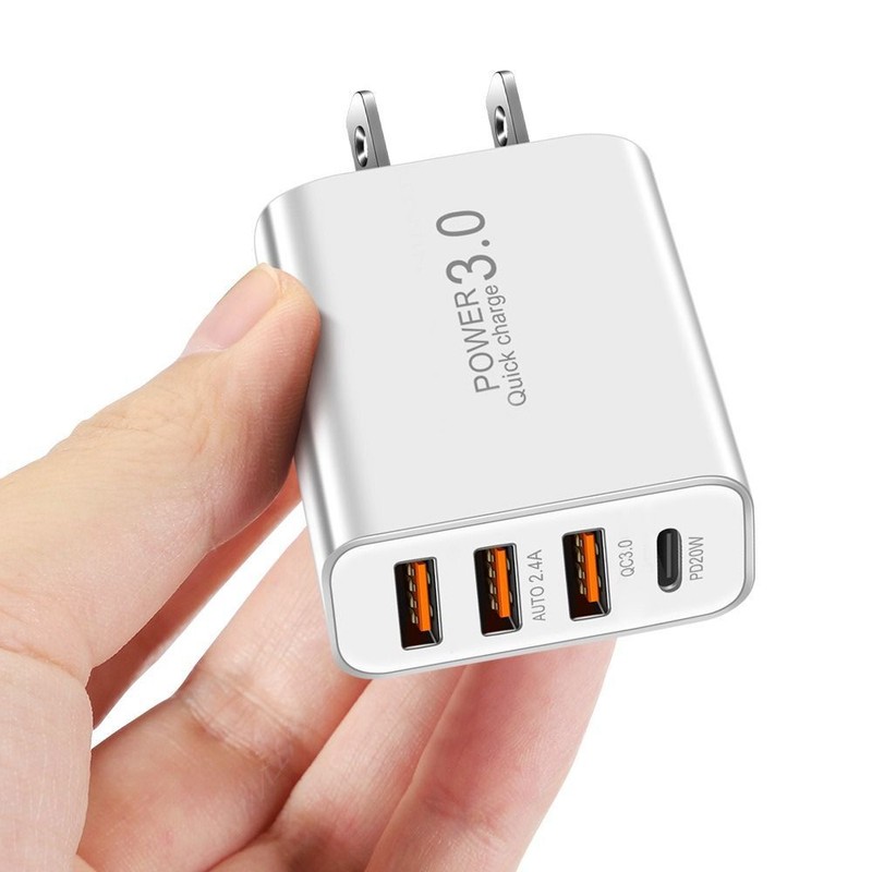 USB C Charger 60W Fast Charge Charger 4Ports Phone Charger Wall Power Adapter