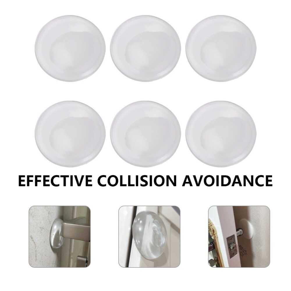 6X Wall Protector Soft Rubber Stop Door Handle Bumper Guard Stopper