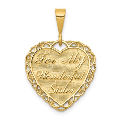 Pre-owned Samajewelers Real 14kt Yellow Gold Reversible For My Wonderful Sister Charm