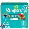 Pampers Diapers - Baby Dry - Size 1, 44 Count, Absorbent Disposable Infant Diaper (Packaging May Vary)