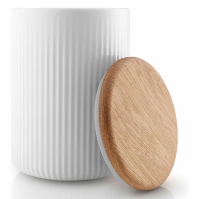 Eva Solo Storage Jars Legio Nova Porcelain/Oak/Silicone White 1 L