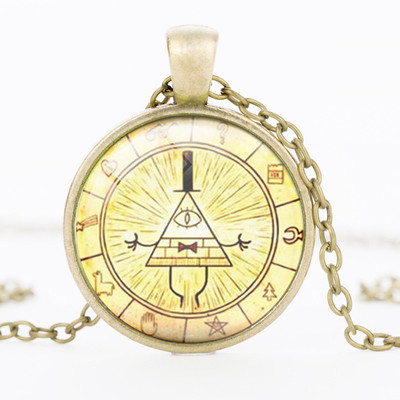 Vintage Drama Gravity Falls Mysteries Bill Cipher Wheel Necklace Chain New