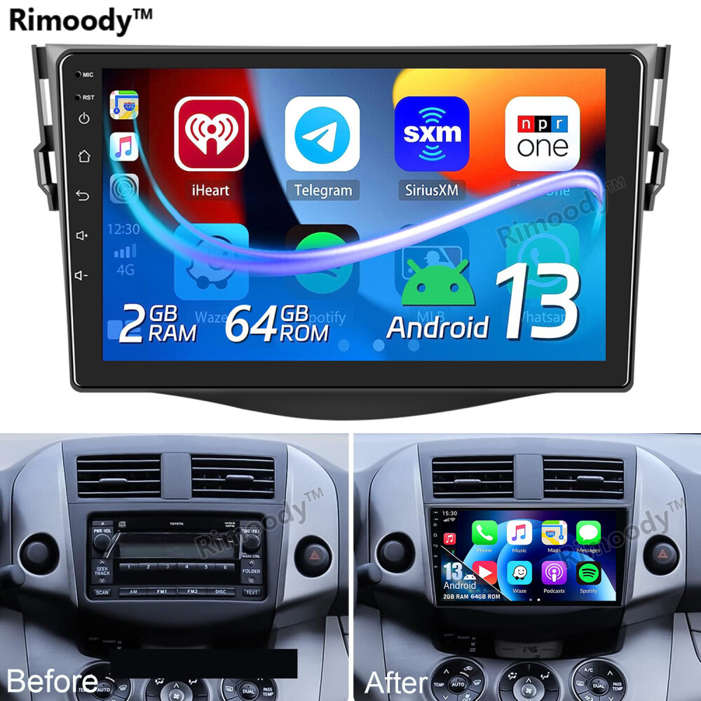 Для Toyota RAV4 2006-2012 Carplay 9 Автомобильный стерео Радио Android 13 GPS Navi 2 + 64 ГБ