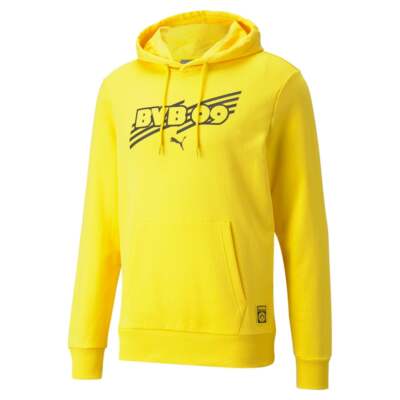 

Puma Bvb Ftblcore Пуловер с капюшоном мужская размер  повседневная спортивная верхняя одежда 759989, Желтый, Puma Bvb Ftblcore Pullover Hoodie