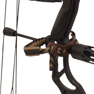 SAS Wrist Braided 550 Paracord Bow Sling with Leather Mount for Compound Bow 