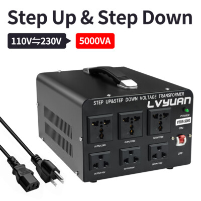 5000W Peak Voltage Transformer Converter Step Up & Down 110V 220V US EU Oversea