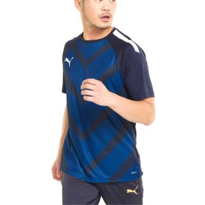 

Мужская футболка с круглым вырезом и короткими рукавами Puma Teamliga Gapic, размер  65783906, Синий, Puma Teamliga Gaphic Crew Neck Short Sleeve Jersey