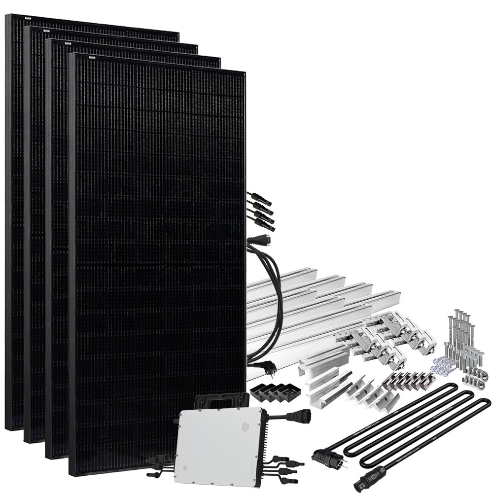 Offgridtec® Solar-Direct 1800W HMS-1600-4T Solaranlage Full Black Hausnetz-Einspeisung