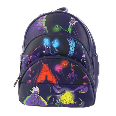 Мини-рюкзак Loungefly Disney Villains Triple Pocket In The Dark Темно-синий/Мульти