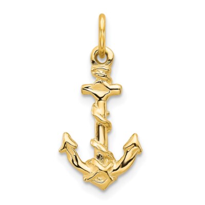 10k Yellow Gold Anchor Pendant for Women 0.69g, L-20mm, W-11mm