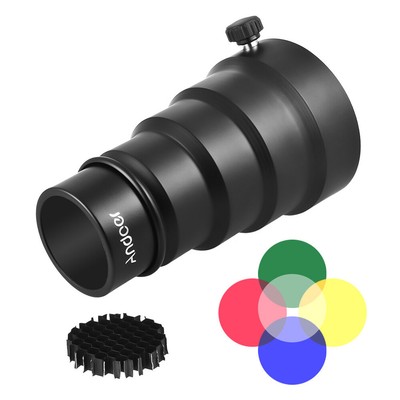 Andoer 98mm Mini Flash Mount Metal Snoot with Honeycomb  5pcs Color Q6N2