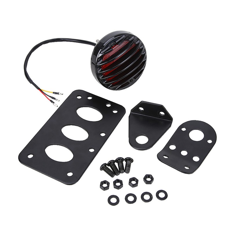 Motorcycle LED Tail Brake Light Side Mount License Plate Bracket Fit For Harley