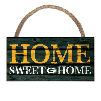 Деревянная вывеска Green Bay Packers Home Sweet Home с веревкой