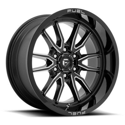 Fuel D761 Clash 17x9 6x5.5/6x139.7 -12 Black Milled Wheels(4) 106.1 17'' inch Rim