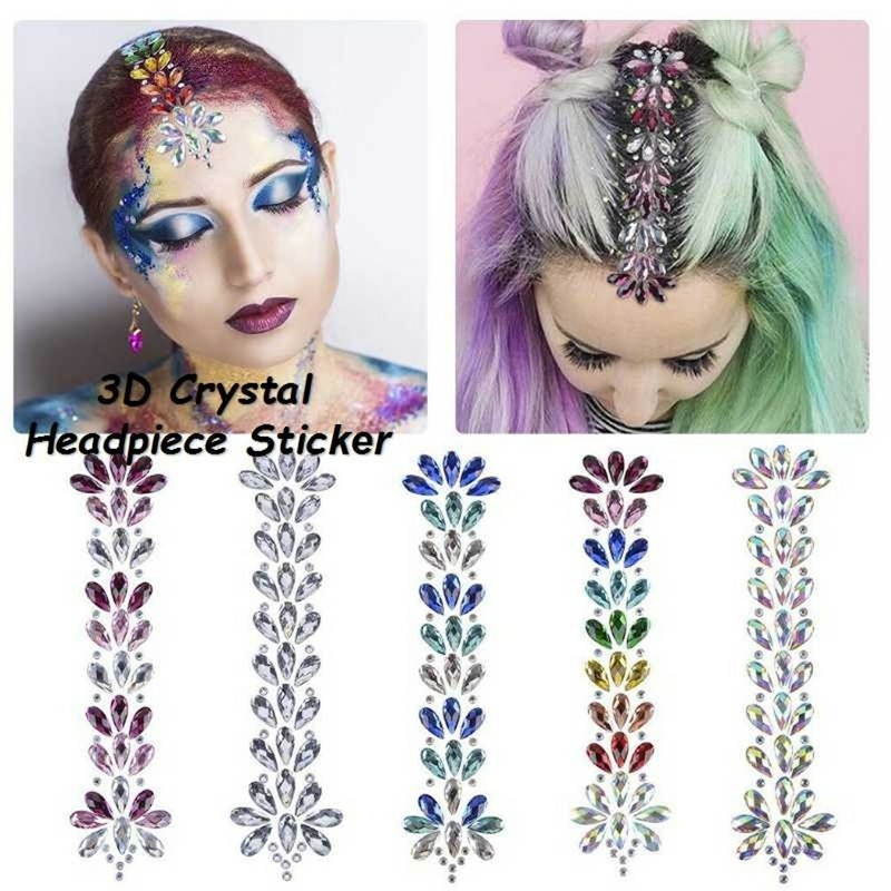 Stickers Adhesive Tattoo Jewelry 3d Hair Glitter Jewels Face Body